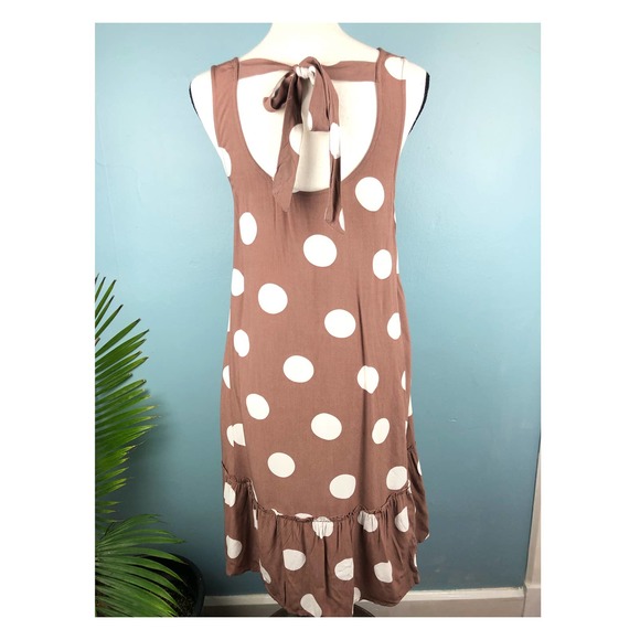 LOFT Brown Polka Dot Dress Drop Waist XS - Picture 13 of 13